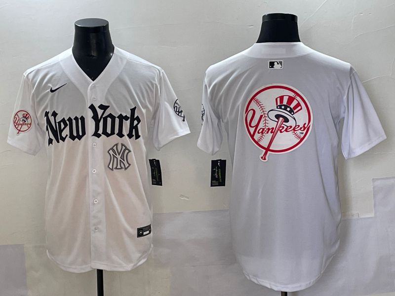 Men 2025 New York Yankees Blank White Five generations Joint Name Nike MLB Jersey style 101->new york yankees->MLB Jersey